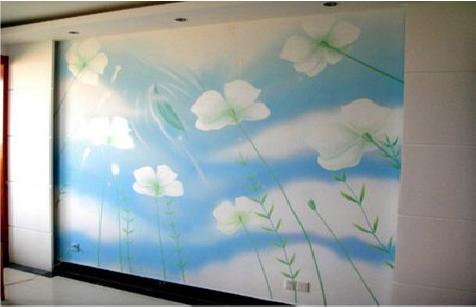 荔浦画墙绘怎么画好白云的蓬松感?