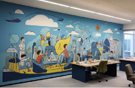 荔浦办公室墙绘的特点。